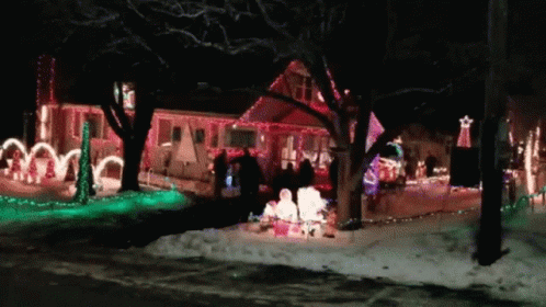Clark Griswold Christmas Lights Village GIF