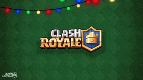 Clash Royale Logo On A Green Background With Lights GIF