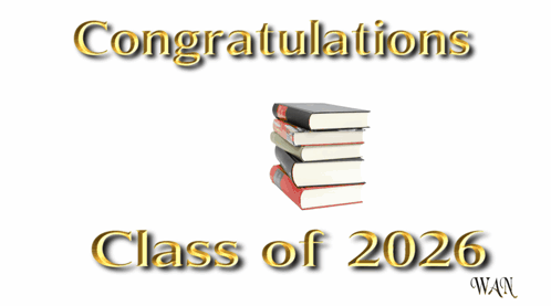 Class Of 2026 Graduation Cap And Books GIF
