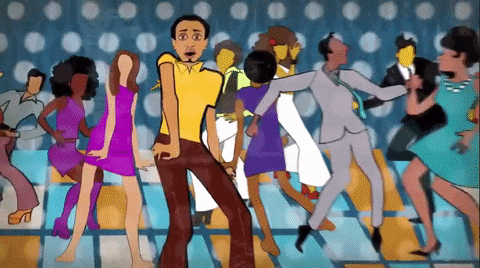 Classic Cartoon 70s Partying GIF