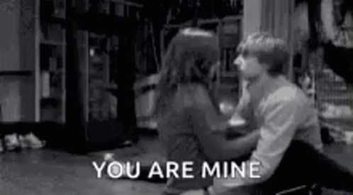 Classic Couple Hugging You Are Mine GIF