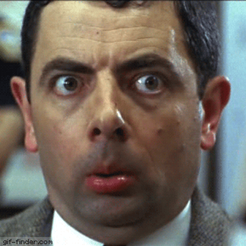 Classic Mr Bean Funny Face GIF 