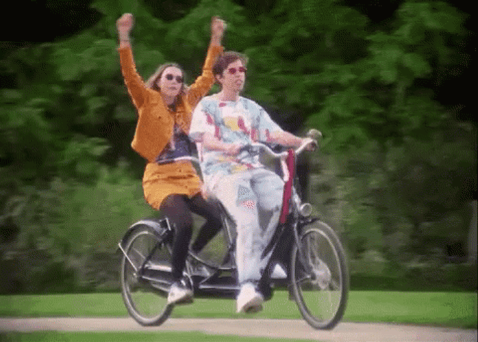 Classic Park Tandem Bike Riding GIF