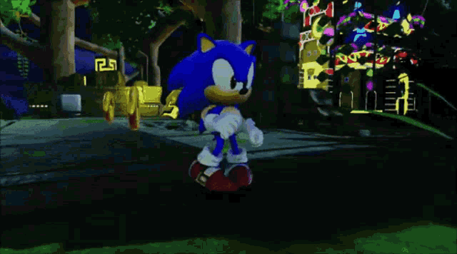 Classic Sonic Victory Dance GIF