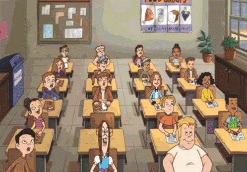 Classroom With Food Groups Sign