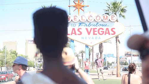 Classy Woman In Sunglasses At Vegas Vacation GIF