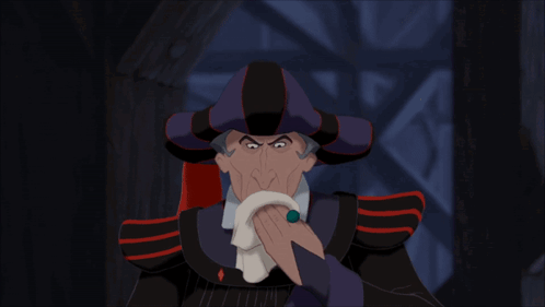 Claude Frollo Notre Dame Wipes Mouth GIF