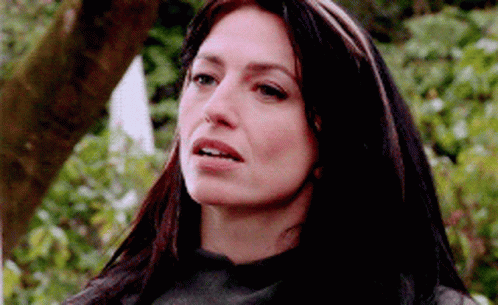 Claudia Black Demure Sigh GIF