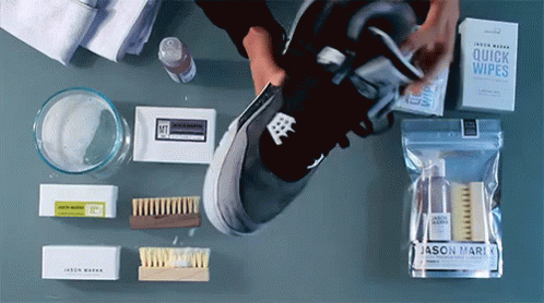 Cleaning Jordan 4 Shoes GIF