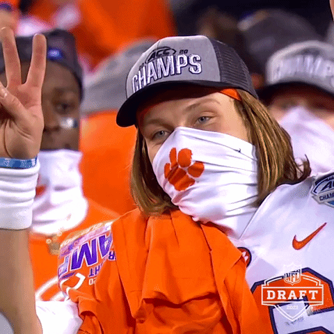 Clemson Fan Wearing Champs Hat