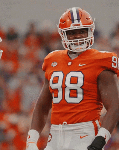 Clemson Football Player Number 98 Helmet
