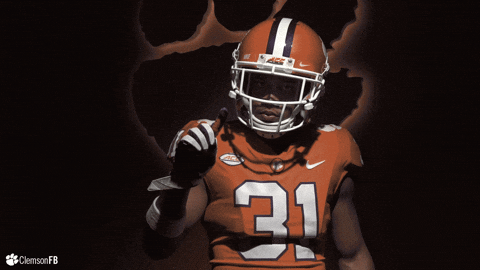 Clemson Football Player Shaking Head GIF