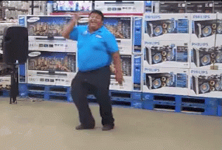 Clerk Dancing In Walmart Funny GIF