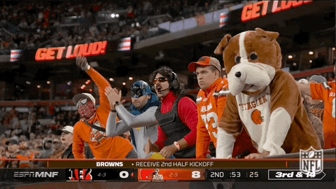 Cleveland Brown Noser Fans Cheering GIF