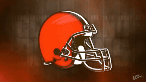 Cleveland Browns Football Helmet On Brown Background GIF