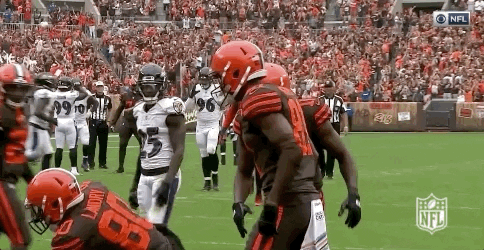Cleveland Browns In End Zone GIF