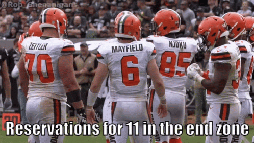 Cleveland Browns Players With Caption Reservations For 11 In End Zone