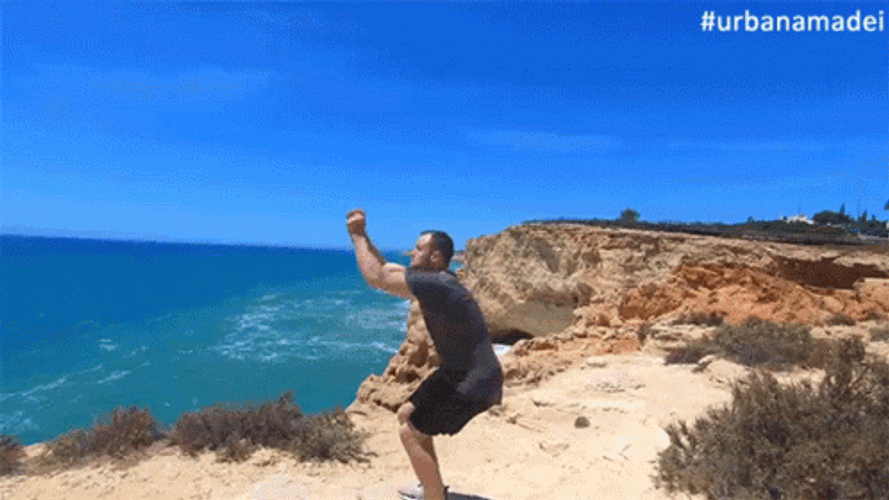 Cliff Backflip GIF