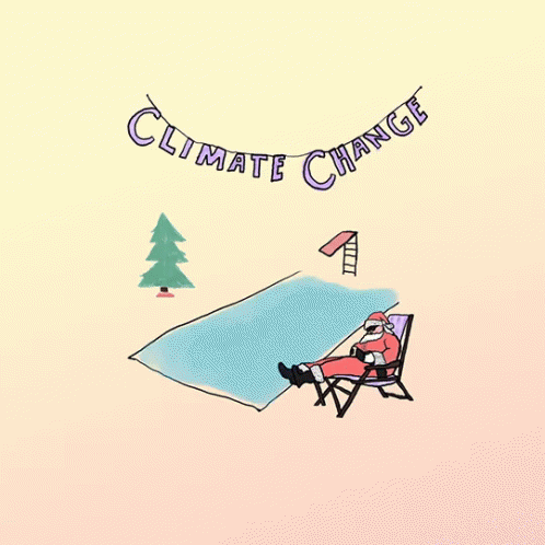 Climate Change Santa Sleeping GIF