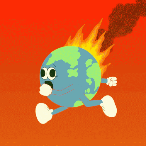 Climate Change Triggers Earth Fire GIF