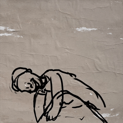 Animated Man Climbing Mountains GIF