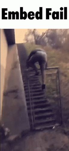 Climbing Over The Gate Epic Fail GIF