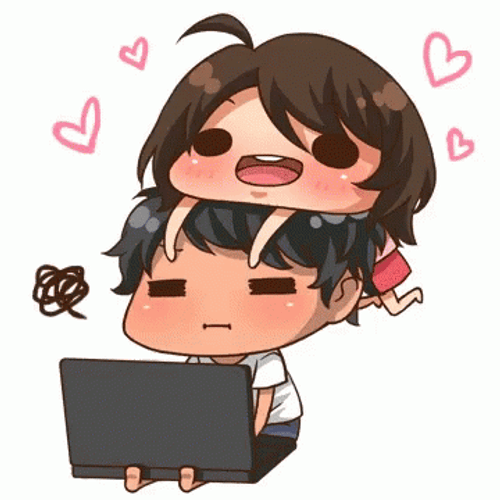 Clingy Couple Working GIF