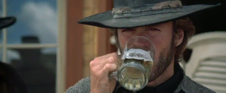 Clint Eastwood Drinking Thinking GIF