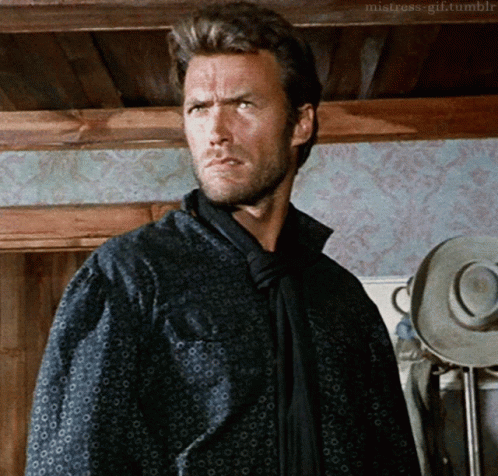 Clint Eastwood Suspicious Stare GIF