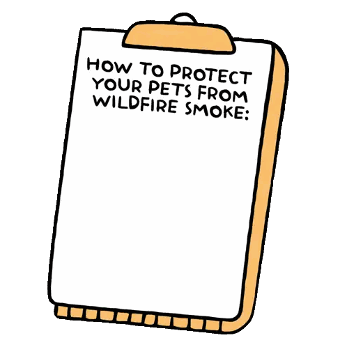 Clipboard Saying How to Protect Pets from Wildfire Smoke