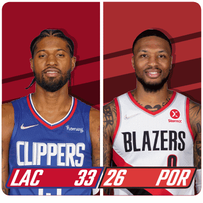 Clippers and Blazers Basketball Players
