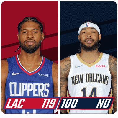 Clippers and New Orleans Basketball Players Standing Together