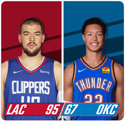 Clippers and Thunder Basketball Players