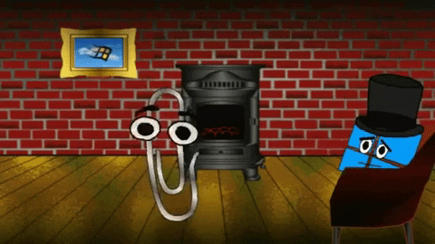 Clippy And Dvd Screen Cartoon GIF