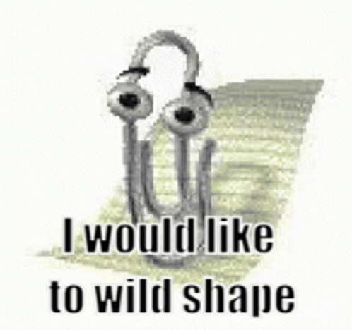 Clippy Cartoon I Would Like To Wild Shape GIF