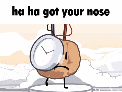 Clock and Bean Ha Ha Got Your Nose