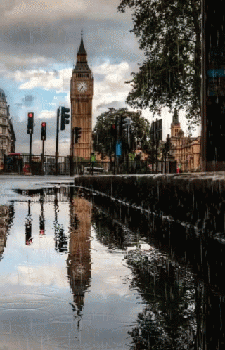 Clock Tower Reflection in Water