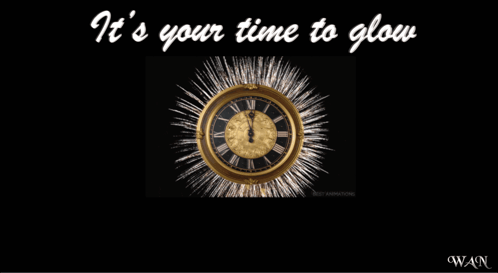 Clock With Fireworks and Your Time to Glow