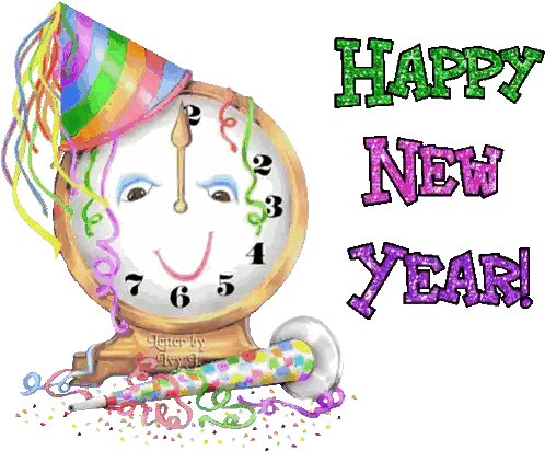 Clock With Happy New Year