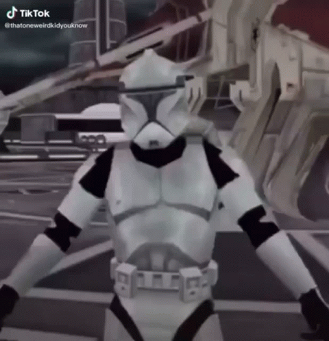 Clone Trooper Standing in Front of Building