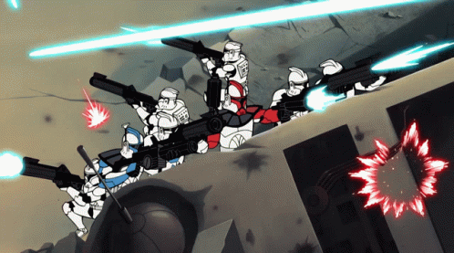 Clone Troopers Shooting Lightsabers GIF