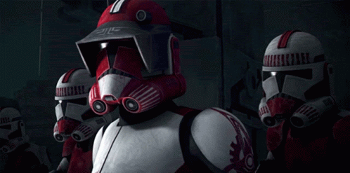 Clone Troopers Standing Together One Helmet Says JC