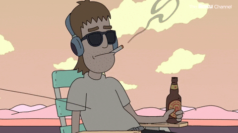 Close Enough Character Thrilled By Fire Tornado GIF