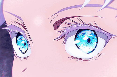 Close Up Blue Eye With White Eyelashes