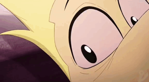 Close Up Cartoon Character's Eyes Purple Background