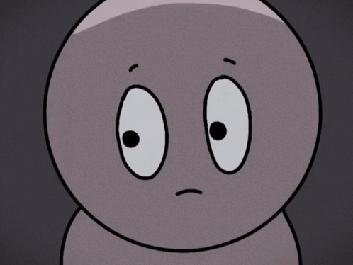 Close Up Cartoon Character Sad Face