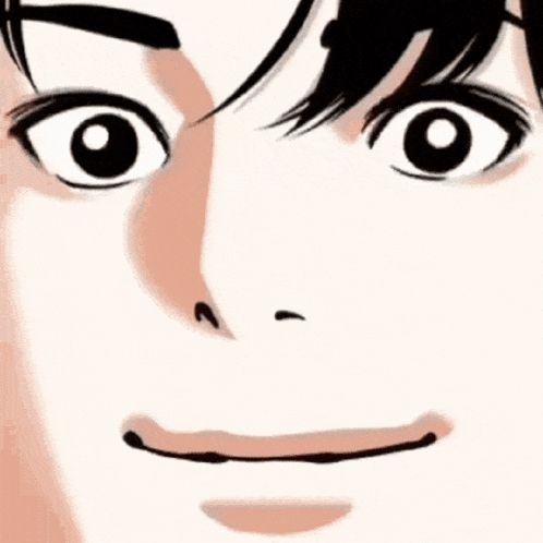 Close Up Cartoon Character Slight Smile GIF