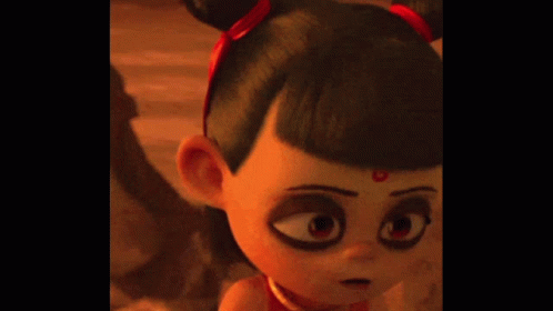 Close Up Cartoon Character Smiling