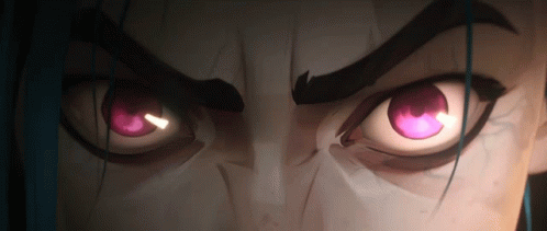 Close Up Cartoon Character With Glowing Red Eyes GIF