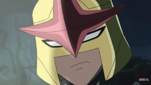 Close Up Cartoon Character With Marvel HQ